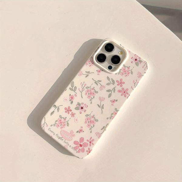 Green Leaf Pink Flower White Frosted Full Package Anti-Fall Mobile Phone Case Suitable for Apple 16PROMAX/16PLUS/16PRO/16/15PROMAX/15PLUS/15PRO/15/14PROMAX/14PLUS/14PRO/14/13PROMAX/13PRO/13/12PROMAX/12PRO/12 11PROMAX/11PRO/11/XSMAX/XR/XS/7#8PLUS/7#8 Prote - Image 5