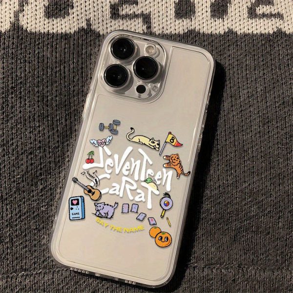 A Transparent Phone Case Featuring a Minimalist Animal Party Design, Compatible with Various Iphone Models Including 16, 14, 15, 13, 12, 11, Xr, Xs, 7, And 8P, As Well As Several Samsung Models Such As A50, A70, A55, A14, A54, A05, A35, A10S, A71, A33, A7 - Image 2