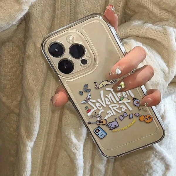 A Transparent Phone Case Featuring a Minimalist Animal Party Design, Compatible with Various Iphone Models Including 16, 14, 15, 13, 12, 11, Xr, Xs, 7, And 8P, As Well As Several Samsung Models Such As A50, A70, A55, A14, A54, A05, A35, A10S, A71, A33, A7 - Image 6