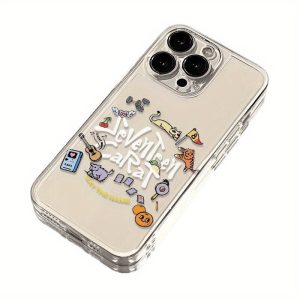 A Transparent Phone Case Featuring a Minimalist Animal Party Design, Compatible with Various Iphone Models Including 16, 14, 15, 13, 12, 11, Xr, Xs, 7, And 8P, As Well As Several Samsung Models Such As A50, A70, A55, A14, A54, A05, A35, A10S, A71, A33, A7