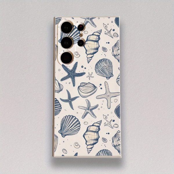 Sea Ocean Star Shell Conch Pattern Light Blue Phone Case for Samsung Galaxy S22/S22+/S22 Ultra/S23/S23+/S23 FE/S23 Ultra/S24/S24 Plus/S24 Ultra /A32/A35/A15/A53/A54/A51/ A55/A33/A14/A05S, Protective Cover - Image 5
