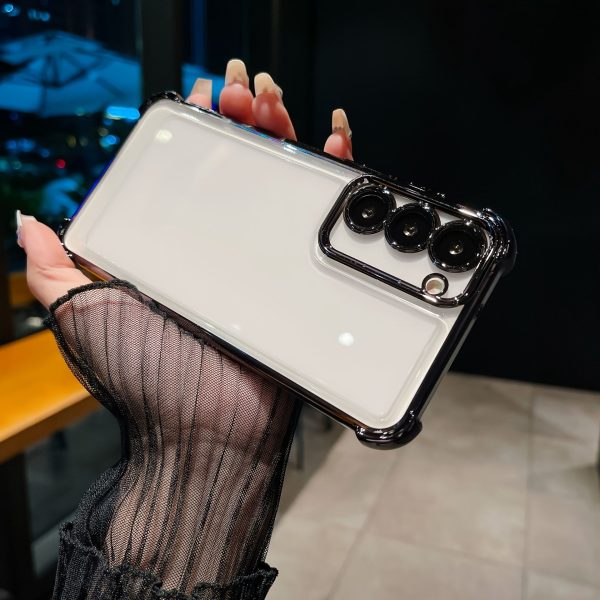 Four-corner anti-fall electroplated mobile phone case suitable for Samsung S22 S22+ S22ULTRA S23 S23+ S23FE S23ULTRA S24 S24+ S24FE S24ULTRA protective case with built-in lens protection film mobile phone case - Image 2