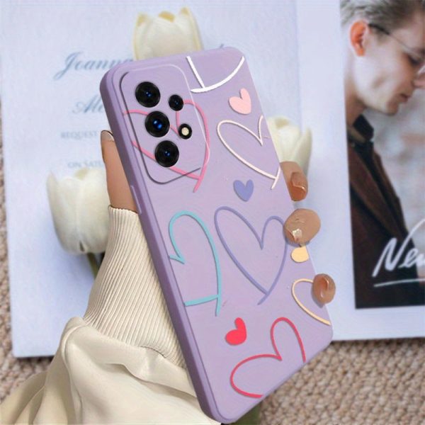 for Samsung Galaxy A36 A25 A16 A73 A15 A72 A14 A13 A06 A35 A24 A14 A71 A70 A60 A55 A54 A53 A51 A50 A42 A41 A40 A34 A33 A32 A31 A30 A23 A22 A20 e A12 A11 A10 A52 A21 A05 A04 A03 s A01 Core A02 Phone Case Colorful Heart Fashion Trend Pattern Violet Casing - Image 3