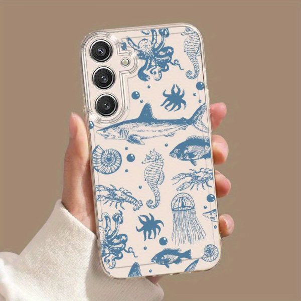 Marine Animal Mobile Phone Case Suitable for Samsung Galaxy A02 A03S A04 A05S A06 A13 A14 A15 A16 5G A21S A22 A23 A24 A25 A32 A34 A35 A50 A52 A53 A54 A55 A73 S21 Ultra S22 Plus S23+ S24 FE Cartoon Transparent Anti-fall Full Cover TPU Mobile Phone Case Sim - Image 63