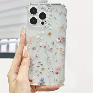 A Transparent Case with Colorful Flowers Suitable for Samsung A54, A52 Soft Case, A13 Matte Finish, S24 Full Coverage, S20Fe/S21Plus/S22/S22 Ultra, Compatible with Galaxy S23/A05/A12/A13/A15/S22/S23.