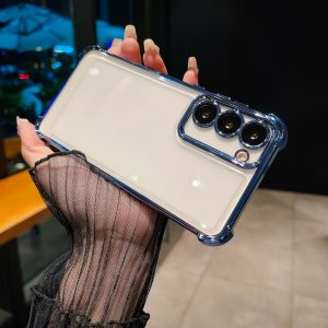 Four-corner anti-fall electroplated mobile phone case suitable for Samsung S22 S22+ S22ULTRA S23 S23+ S23FE S23ULTRA S24 S24+ S24FE S24ULTRA protective case with built-in lens protection film mobile phone case