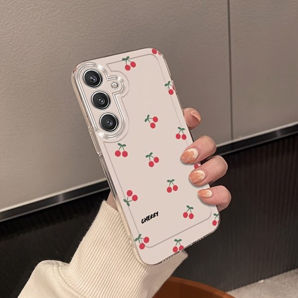 Simple Scattered Cherry Mobile Phone Case for Samsung Galaxy A02 A03S A04 A05S A06 A13 A14 A15 A16 5G A21S A22 A23 A24 A25 A32 A34 A35 A50 A52 A53 A54 A55 A73 S21 Ultra S22 Plus S23+ S24 FE Cartoon Transparent Anti-Fall All-Inclusive TPU Mobile Phone Case - Image 3