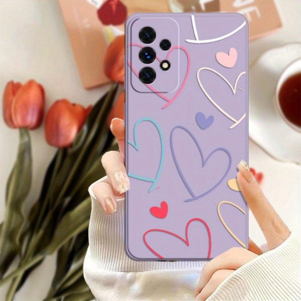 for Samsung Galaxy A36 A25 A16 A73 A15 A72 A14 A13 A06 A35 A24 A14 A71 A70 A60 A55 A54 A53 A51 A50 A42 A41 A40 A34 A33 A32 A31 A30 A23 A22 A20 e A12 A11 A10 A52 A21 A05 A04 A03 s A01 Core A02 Phone Case Colorful Heart Fashion Trend Pattern Violet Casing - Image 6