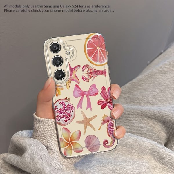 Butterfly Bow Seahorse Starfish Pomegranate Lemon Lobster Shell Mobile Phone Case Suitable for Samsung Galaxy A02 A03S A04 A05S A06 A13 A14 A15 A16 5G A21S A22 A23 A24 A25 A32 A34 A35 A50 A52 A53 A54 A55 A73 S21 Ultra S22 Plus S23+ S24 FE Cartoon Transpar - Image 2