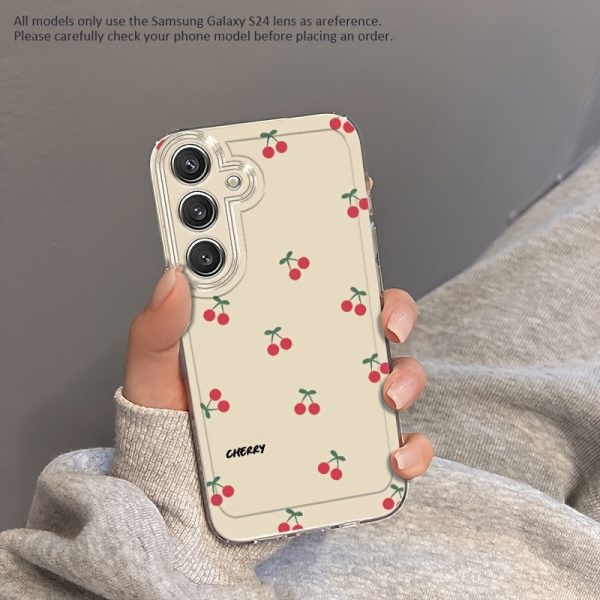 Simple Scattered Cherry Mobile Phone Case for Samsung Galaxy A02 A03S A04 A05S A06 A13 A14 A15 A16 5G A21S A22 A23 A24 A25 A32 A34 A35 A50 A52 A53 A54 A55 A73 S21 Ultra S22 Plus S23+ S24 FE Cartoon Transparent Anti-Fall All-Inclusive TPU Mobile Phone Case - Image 4