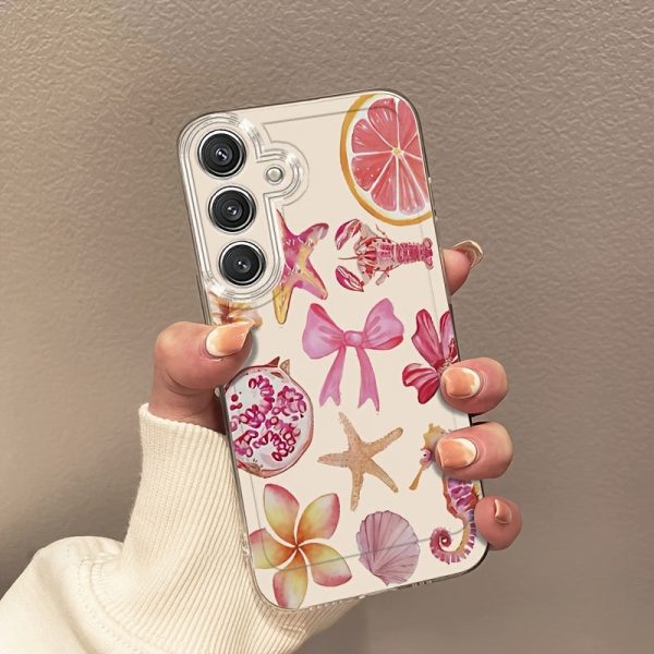 Butterfly Bow Seahorse Starfish Pomegranate Lemon Lobster Shell Mobile Phone Case Suitable for Samsung Galaxy A02 A03S A04 A05S A06 A13 A14 A15 A16 5G A21S A22 A23 A24 A25 A32 A34 A35 A50 A52 A53 A54 A55 A73 S21 Ultra S22 Plus S23+ S24 FE Cartoon Transpar - Image 3