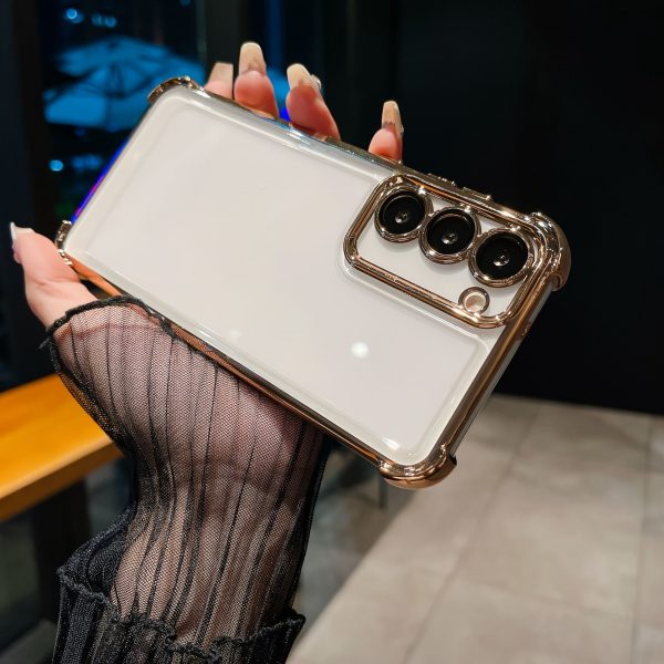 Four-corner anti-fall electroplated mobile phone case suitable for Samsung S22 S22+ S22ULTRA S23 S23+ S23FE S23ULTRA S24 S24+ S24FE S24ULTRA protective case with built-in lens protection film mobile phone case - Image 8