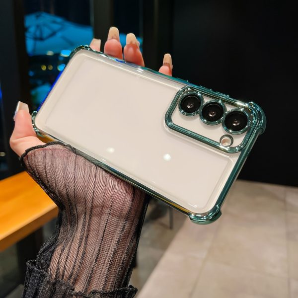 Four-corner anti-fall electroplated mobile phone case suitable for Samsung S22 S22+ S22ULTRA S23 S23+ S23FE S23ULTRA S24 S24+ S24FE S24ULTRA protective case with built-in lens protection film mobile phone case - Image 5