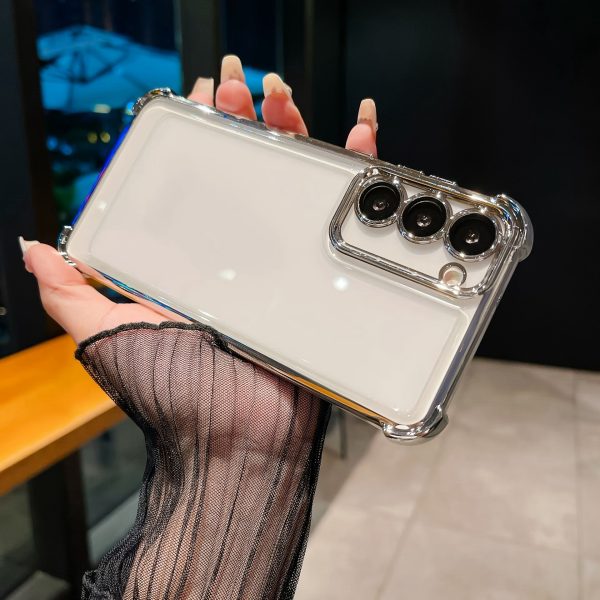 Four-corner anti-fall electroplated mobile phone case suitable for Samsung S22 S22+ S22ULTRA S23 S23+ S23FE S23ULTRA S24 S24+ S24FE S24ULTRA protective case with built-in lens protection film mobile phone case - Image 4