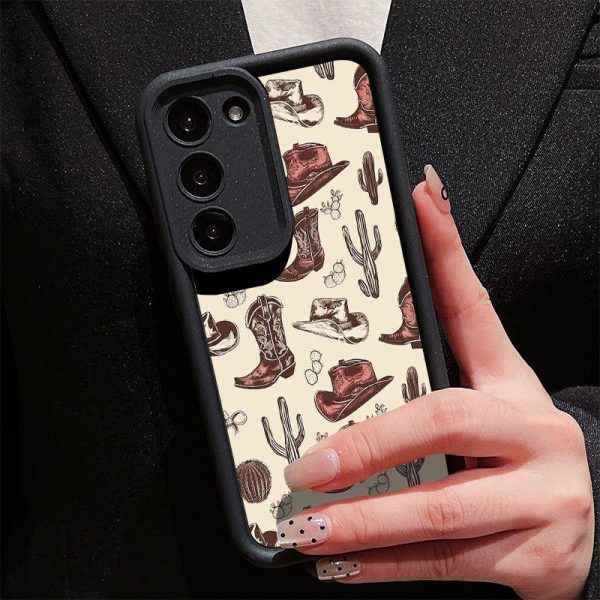 Desert Cowboy Patchwork Pattern Mobile Phone Case for Galaxy A01/A02A/03A/04A/05A/10A/11A/12A/13A/14A/15A/20A/21A/22A/23A/A31/A32/A33/A35/A50/A51/A52/A53/A54/A5/5A7/A70/A71/A72A/73/S20S/S21/S22/S24/A25/A34/S23 Anti-fall and Dirt-resistant - Image 6