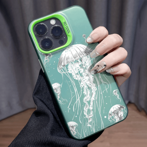 for Samsung S25 Plus S25 S24 Ultra S24 Plus S24 S23 Ultra S23 Plus S23 S22 Ultra S22 Plus S22 Jellyfish pattern phone case, anti-drop and shockproof fashion case TM00422