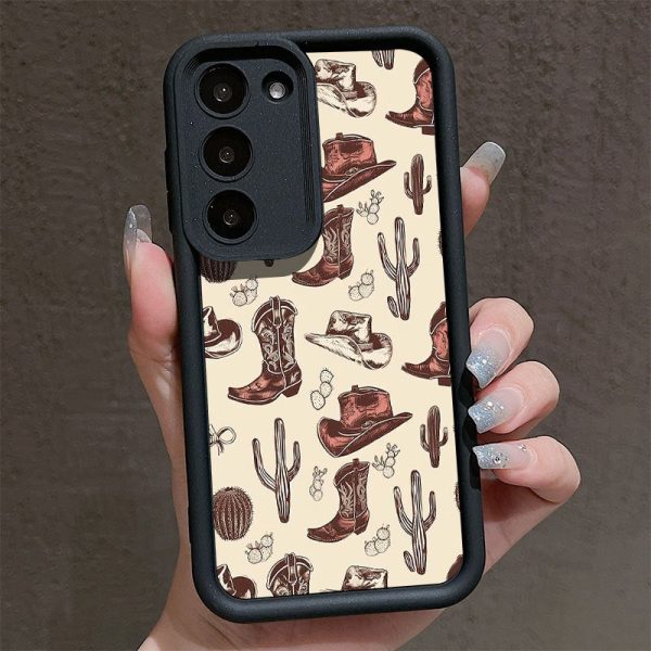 Desert Cowboy Patchwork Pattern Mobile Phone Case for Galaxy A01/A02A/03A/04A/05A/10A/11A/12A/13A/14A/15A/20A/21A/22A/23A/A31/A32/A33/A35/A50/A51/A52/A53/A54/A5/5A7/A70/A71/A72A/73/S20S/S21/S22/S24/A25/A34/S23 Anti-fall and Dirt-resistant - Image 8