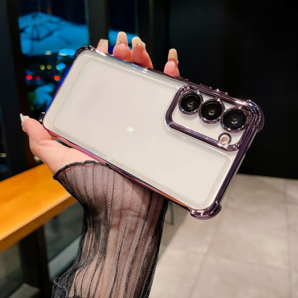Four-corner anti-fall electroplated mobile phone case suitable for Samsung S22 S22+ S22ULTRA S23 S23+ S23FE S23ULTRA S24 S24+ S24FE S24ULTRA protective case with built-in lens protection film mobile phone case - Image 7