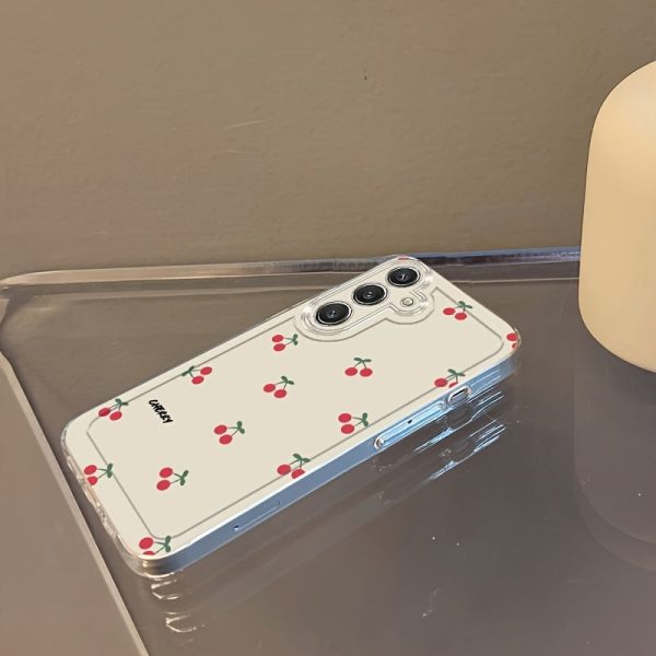 Simple Scattered Cherry Mobile Phone Case for Samsung Galaxy A02 A03S A04 A05S A06 A13 A14 A15 A16 5G A21S A22 A23 A24 A25 A32 A34 A35 A50 A52 A53 A54 A55 A73 S21 Ultra S22 Plus S23+ S24 FE Cartoon Transparent Anti-Fall All-Inclusive TPU Mobile Phone Case - Image 2
