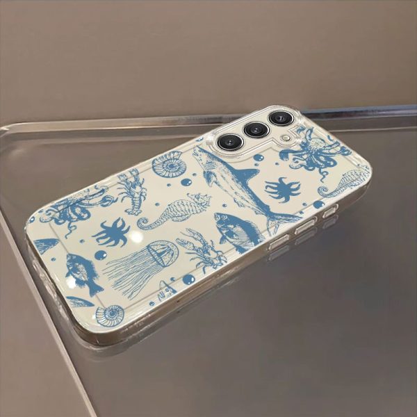 Marine Animal Mobile Phone Case Suitable for Samsung Galaxy A02 A03S A04 A05S A06 A13 A14 A15 A16 5G A21S A22 A23 A24 A25 A32 A34 A35 A50 A52 A53 A54 A55 A73 S21 Ultra S22 Plus S23+ S24 FE Cartoon Transparent Anti-fall Full Cover TPU Mobile Phone Case Sim - Image 4