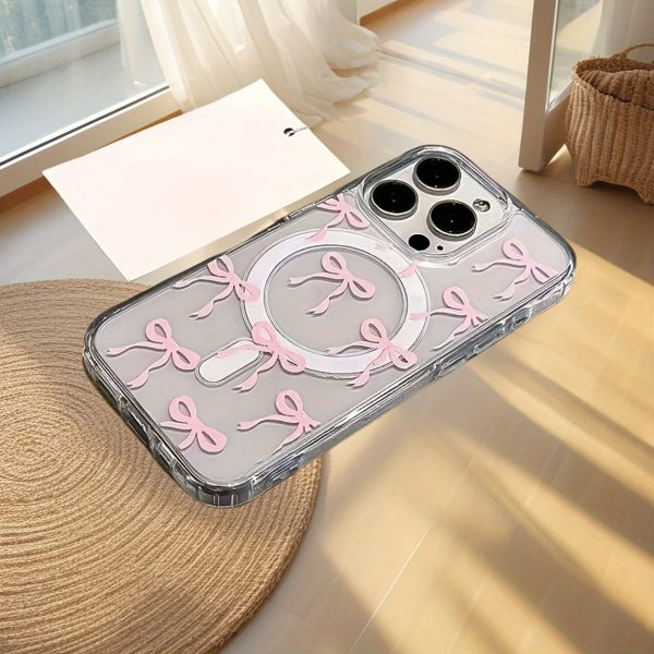 Magnetic Phone Case Featuring a Girl Bow Design, Suitable for Iphone 16 Pro Max/15/14/13/12/11. Perfect for Valentine'S Day. - Image 5