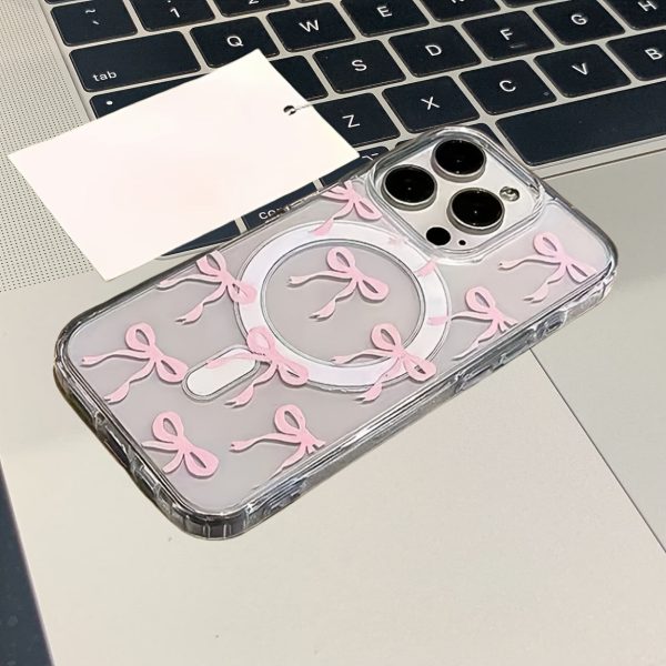 Magnetic Phone Case Featuring a Girl Bow Design, Suitable for Iphone 16 Pro Max/15/14/13/12/11. Perfect for Valentine'S Day. - Image 3