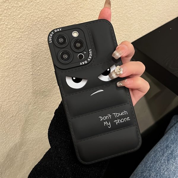 A Soft Rubber Anti-Slip Down Jacket Style Phone Case with Anime Pattern Printing, Suitable for Apple Series 11, 12, 13, 14, 15, 16 Pro Max, Samsung Series A05, A15, A25, A35, A55, S23, S24 Ultra, And Redmi Series 9 Note, 10 Note, 11 Note, 12 Note. - Image 2