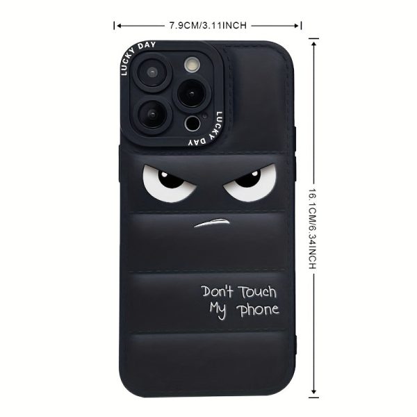 A Soft Rubber Anti-Slip Down Jacket Style Phone Case with Anime Pattern Printing, Suitable for Apple Series 11, 12, 13, 14, 15, 16 Pro Max, Samsung Series A05, A15, A25, A35, A55, S23, S24 Ultra, And Redmi Series 9 Note, 10 Note, 11 Note, 12 Note. - Image 3